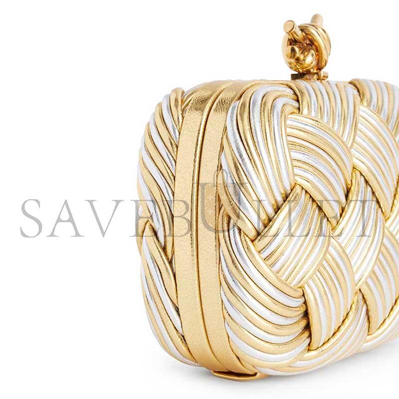 BOTTEGA VENETA SIGNATURE-KNOT INTRECCIO LEATHER CLUTCH BAG 804532V4Q318029 (19*11.5*5cm)